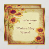 ヴィンテージサンフラワーズマザーズデイブランチ 招待状 (正面/裏面)
