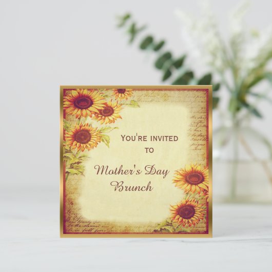 ヴィンテージサンフラワーズマザーズデイブランチ 招待状 (スタンド正面)