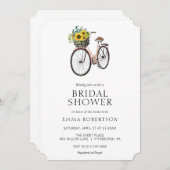 ヴィンテージサンフラワーバスケットブライダルシャワー 招待状 (正面/裏面)