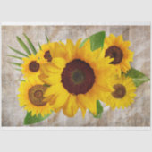 ヴィンテージサンフラワーブーケデクページティッシュペーパー 薄葉紙 (正面)