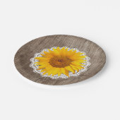 ヴィンテージサンフラワーレース素朴バーンウッド結婚 ペーパープレート (アングル)