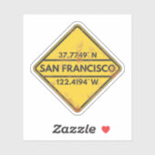 ヴィンテージサンフランシスコが錆びたメタルサインをコーディネート シール (シート)