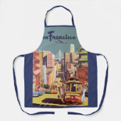 ヴィンテージサンフランシスコのケーブルカー旅行ポスターアート エプロン (正面)