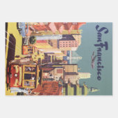 ヴィンテージサンフランシスコのケーブルカー旅行ポスターアート ラッピングペーパーシート (正面2)