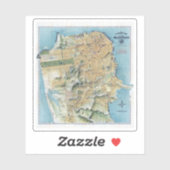 ヴィンテージサンフランシスコの地図 シール (シート)