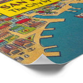 ヴィンテージサンフランシスコの地図 ポスター (角)