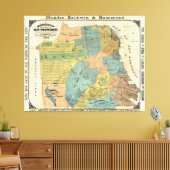 ヴィンテージサンフランシスコの地図（1890年） キャンバスプリント (インサイチュ (リビング))