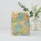 ヴィンテージサンフランシスコの地図（1890年） ポストカード (スタンド正面)