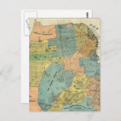 ヴィンテージサンフランシスコの地図（1890年） ポストカード (正面/裏面)