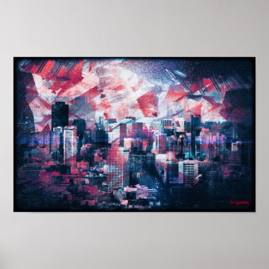 ヴィンテージサンフランシスコの錆びた風景の裏側 ポスター (正面)