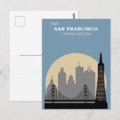 ヴィンテージサンフランシスコカリフォルニアシティスカイライン ポストカード (正面/裏面)