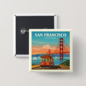 ヴィンテージサンフランシスコカリフォルニア 缶バッジ (正面&裏面)
