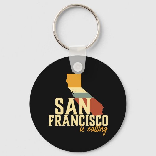 ヴィンテージサンフランシスコカリフォルニアUSAシティマップ キーホルダー (正面)