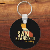 ヴィンテージサンフランシスコカリフォルニアUSAシティマップ キーホルダー (正面)