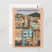 ヴィンテージサンフランシスコカリフォルニ色彩の鮮やかアレディ ポストカード (正面/裏面)