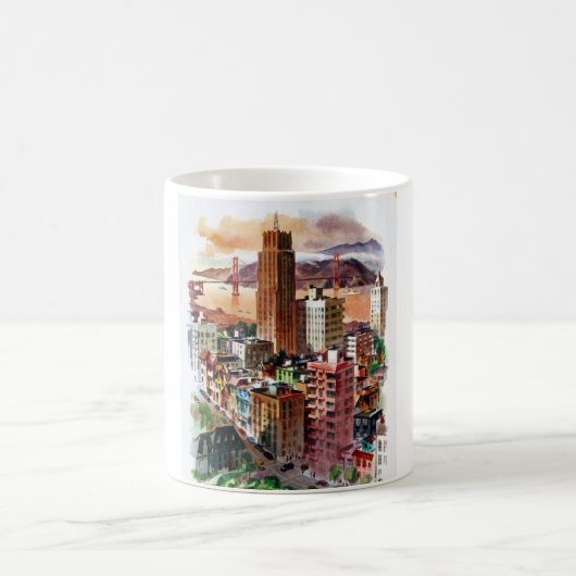 ヴィンテージサンフランシスコゴールデンゲートブリッジビュー コーヒーマグカップ (中央)