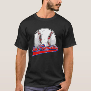 ヴィンテージサンフランシスコシティスケープ野球選手F Tシャツ
