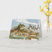 ヴィンテージサンフランシスコベイトラベルポスターフェリーボート カード (黄色い花)