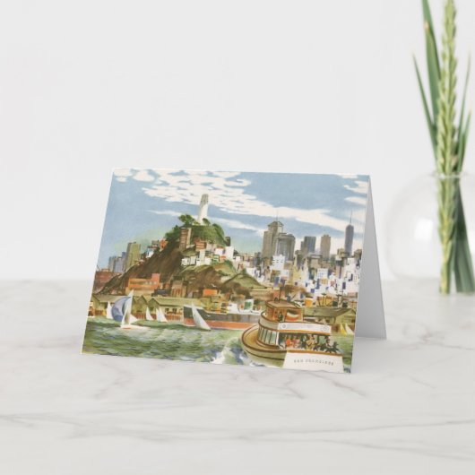 ヴィンテージサンフランシスコベイトラベルポスターフェリーボート カード (正面)