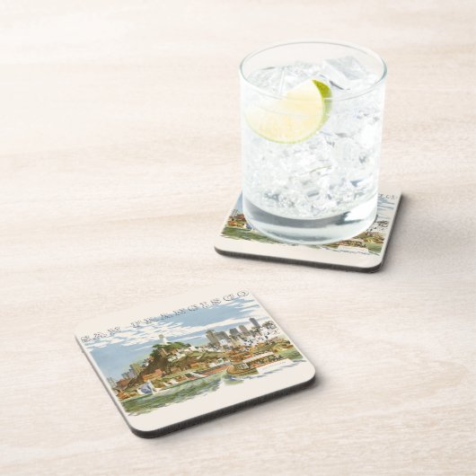 ヴィンテージサンフランシスコベイトラベルポスターフェリーボート コースター (右側)