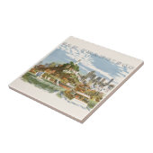 ヴィンテージサンフランシスコベイトラベルポスターフェリーボート タイル (側面)