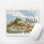ヴィンテージサンフランシスコベイトラベルポスターフェリーボート マウスパッド (マウス)