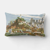 ヴィンテージサンフランシスコベイトラベルポスターフェリーボート ランバークッション (裏面)