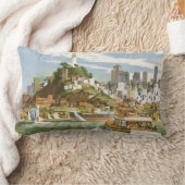 ヴィンテージサンフランシスコベイトラベルポスターフェリーボート ランバークッション (ブランケット)