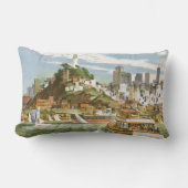 ヴィンテージサンフランシスコベイトラベルポスターフェリーボート ランバークッション (正面)