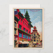 ヴィンテージサンフランシスコ中華街はがき ポストカード (正面/裏面)