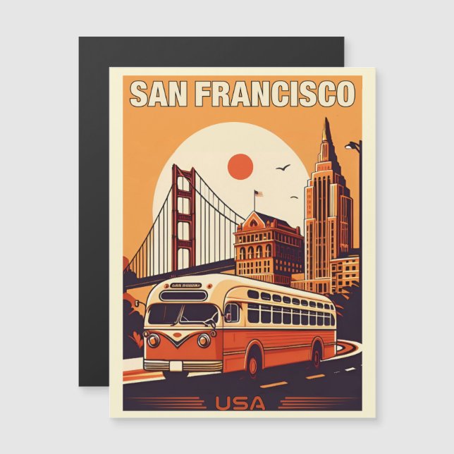 ヴィンテージサンフランシスコ市のバス（カリフォルニア州） (正面/裏面)