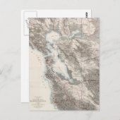 ヴィンテージサンフランシスコ湾の地図(1873) ポストカード (正面/裏面)