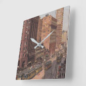 ヴィンテージサンフランシスコ通りシーン スクエア壁時計 (傾斜)