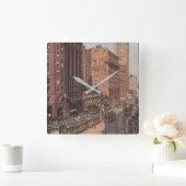 ヴィンテージサンフランシスコ通りシーン スクエア壁時計 (ホーム)