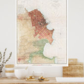 ヴィンテージサンフランシスコCAの地図(1853) ポスター (キッチン)