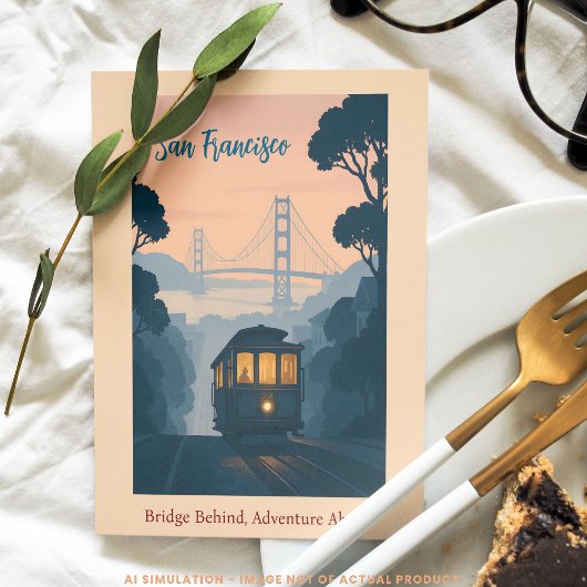 ヴィンテージサンフランシスコGGB、ケーブルカー風光明媚な旅行 ポストカード