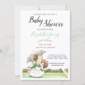 ヴィンテージサンボンネットガールズガーデン赤ちゃんシャワー 招待状 (正面)