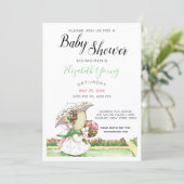 ヴィンテージサンボンネットガールズガーデン赤ちゃんシャワー 招待状 (スタンド正面)