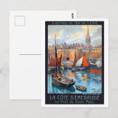 ヴィンテージサンマロエメラルドコーストフランストラベル ポストカード (正面/裏面)