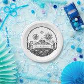 ヴィンテージサンムーンスターズ海プラネットアーススケッチ ペーパープレート (パーティー)