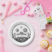 ヴィンテージサンムーンスターズ海プラネットアーススケッチ ペーパープレート (パーティー)