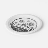 ヴィンテージサンムーンスターズ海プラネットアーススケッチ ペーパープレート (アングル)