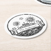 ヴィンテージサンムーンスターズ海プラネットアーススケッチ ラウンドペーパーコースター (アングル)