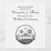 ヴィンテージサンムーンスターズ海プラネットアーススケッチ ワインラベル (シングルラベル)