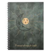 ヴィンテージサンムーン金ゴールドブラックスモークグリーン ノートブック (正面)