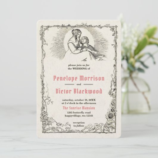 ヴィンテージサンライズラブ結婚式招待状 招待状 (スタンド正面)