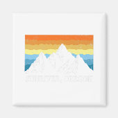 ヴィンテージサンリバー、オレゴン州マウンテンハイキング マグネット (正面)