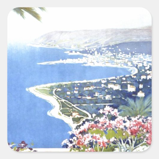 ヴィンテージサンレモイタリアヨーロッパ旅行 スクエアシール (正面)