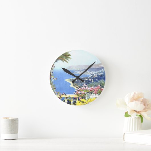 ヴィンテージサンレモイタリアヨーロッパ旅行 ラウンド壁時計 (ホーム)