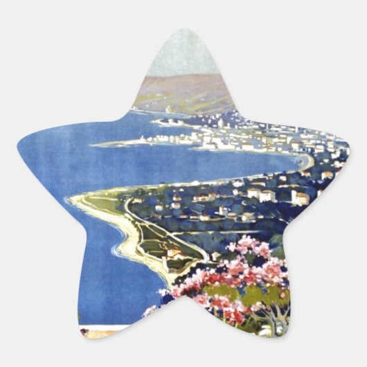 ヴィンテージサンレモ旅行ポスター 星シール (正面)